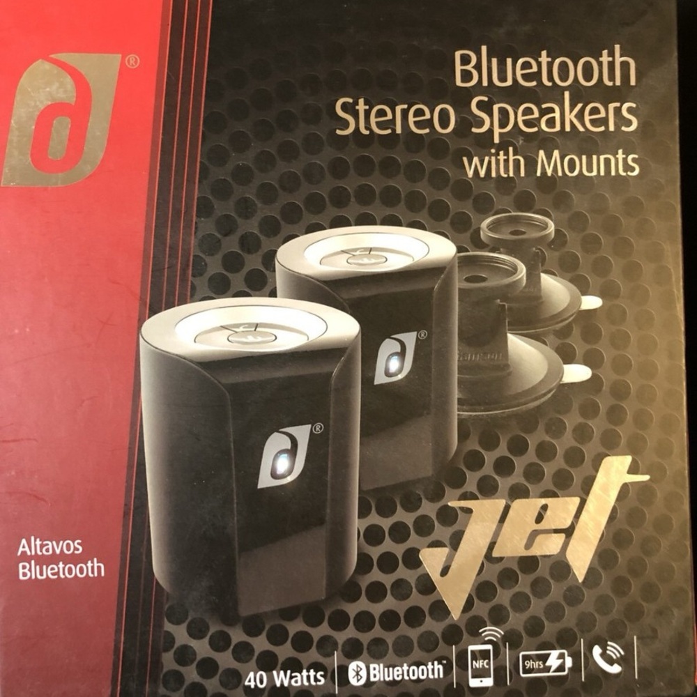 NEW Damson Jet Portable Wireless Bluetooth Speaker Pair and Metal Mount Bundle